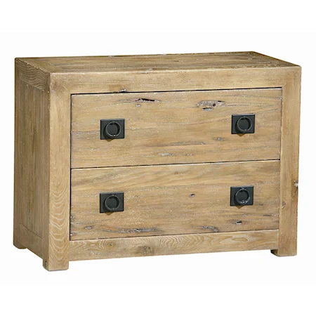 "Bedrock" 2-Drawer Nightstand with Jewelry Tray and Charging Drawer